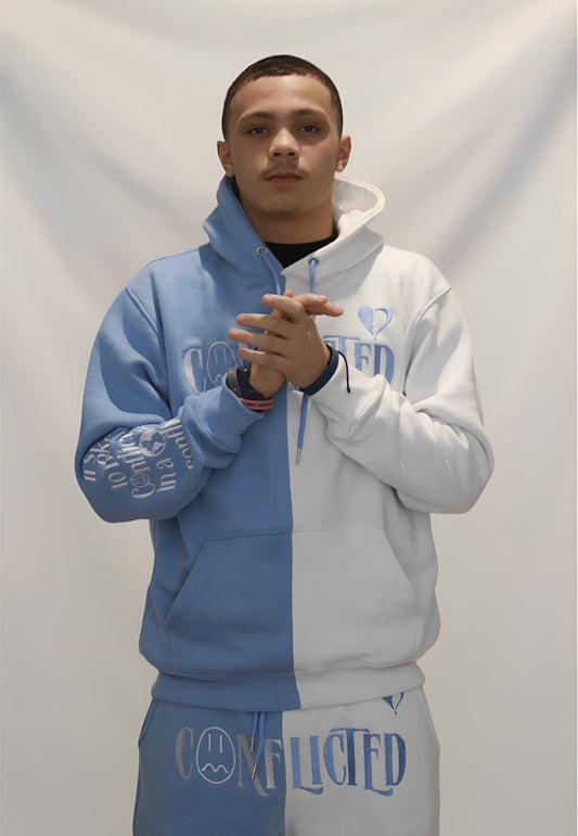 Conflicted Sweatsuit (Blue/White)