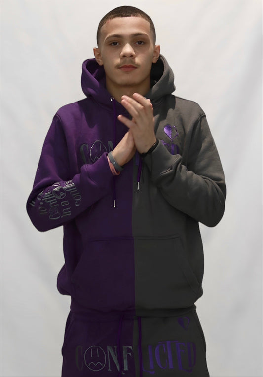 Conflicted Sweatsuit (Purple/Grey)