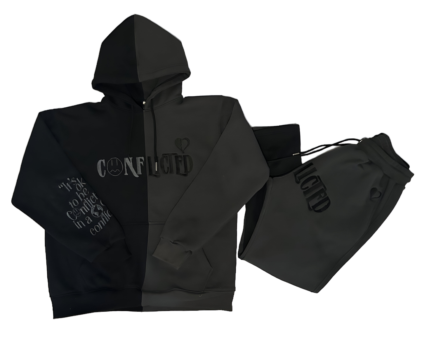 Conflicted Sweatsuit (Black/Grey)