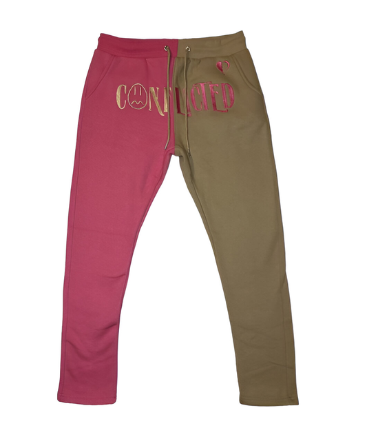 Conflicted Sweatpants (Pink/Tan)