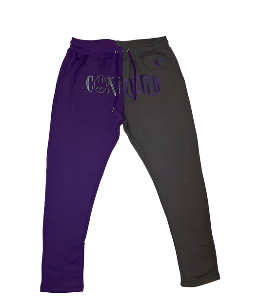 Conflicted Sweatpants (Purple/Grey)