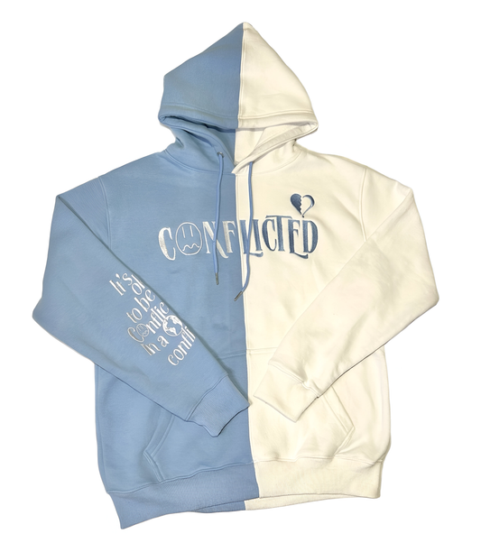 Conflicted Hoodie (Blue/White)