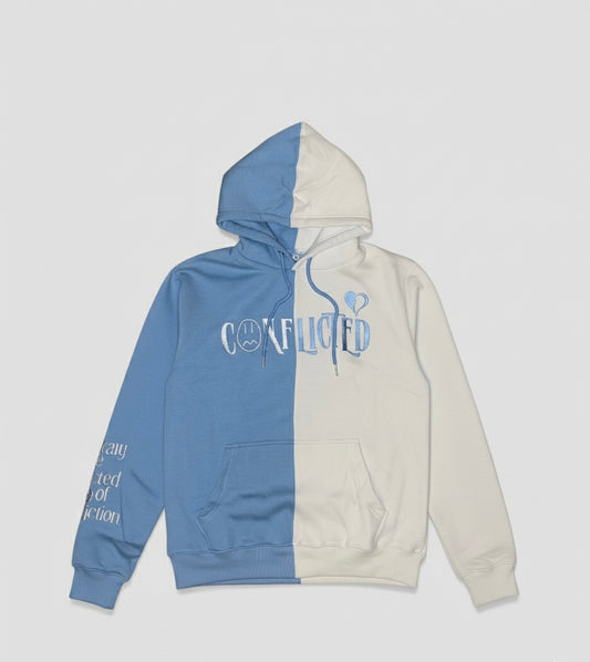 Conflicted Hoodie (Blue/White)